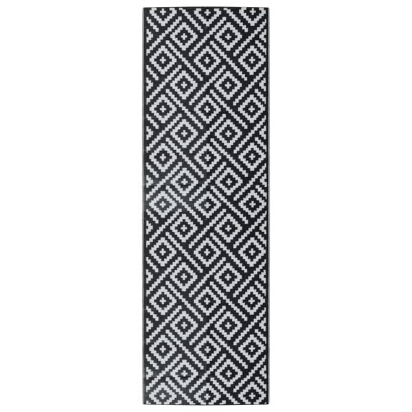 vidaXL Tappeto da Esterno ARAKIL Bianco e Nero 80x250 cm PP