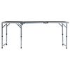 vidaXL Tavolo da Campeggio Pieghevole in Alluminio Grigio 180x60 cm