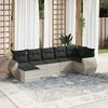 vidaXL Set Divani da Giardino 7pz con Cuscini Grigio Chiaro Polyrattan