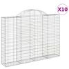 vidaXL Cesti Gabbioni ad Arco 10 pz 200x30x140/160 cm Ferro Zincato