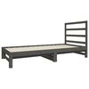 vidaXL Dormeuse Estraibile Grigia 2x(90x190) cm Legno Massello di Pino