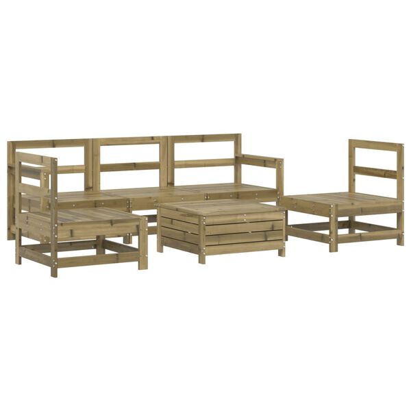 vidaXL Set Divani da Giardino 6 pz in Legno Impregnato di Pino