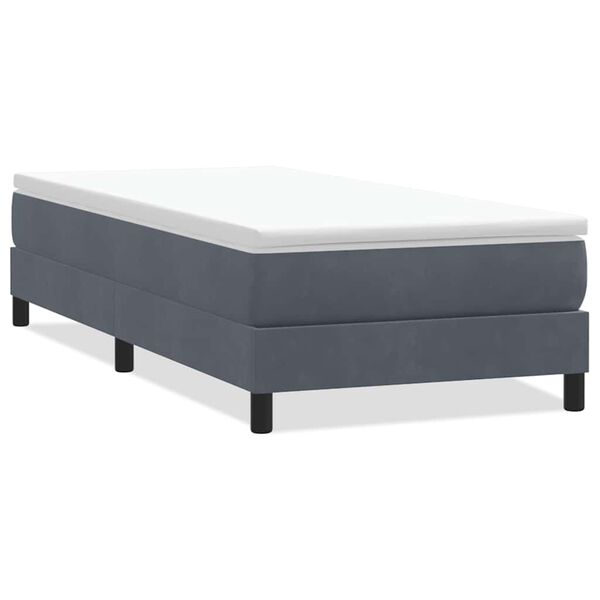 vidaXL Letto a Molle senza Materasso Grigio Scuro 80x220 cm Velluto