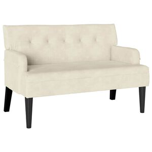 vidaXL Panca Chesterfield Crema 112 x 65,5 x 75 cm Velluto