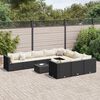 vidaXL Set Divani da Giardino 11 pz con Cuscini in Polyrattan Nero