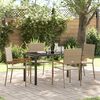 vidaXL Set da Pranzo per Giardino con cuscino 5 pcs Beige polyrattan