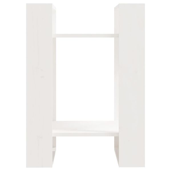 vidaXL Libreria/Divisorio Bianco 41x35x57 cm in Legno Massello di Pino