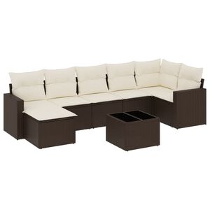 vidaXL Set Divani da Giardino 8 pz con Cuscini Marrone in Polyrattan