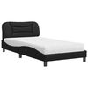 vidaXL Letto con Materasso Hvar Nero 100x200 cm in Similpelle
