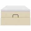 vidaXL Struttura Letto Pouf con Materasso Crema 100x200 cm in Tessuto