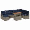 vidaXL Set da Pranzo per Giardino con cuscino 9 pcs Grigio e Blu Navy