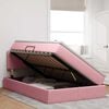vidaXL Letto con Contenitore con materasso Rosa 120 x 200 cm Velluto