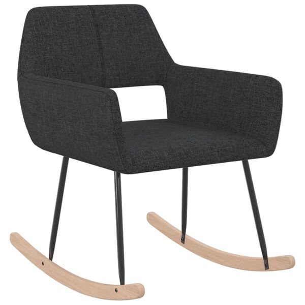 vidaXL Sedia a Dondolo Nera in Tessuto