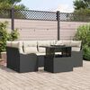 vidaXL Set Divano da Giardino con cuscino 7 pcs Nero Poly Rattan
