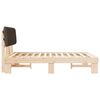 vidaXL Letto con Testiera Rivestita Talpa 135 x 190 cm Pino massello