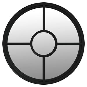 vidaXL Specchio Nero 60x4 cm Rotondo in Ferro per Uso Interno