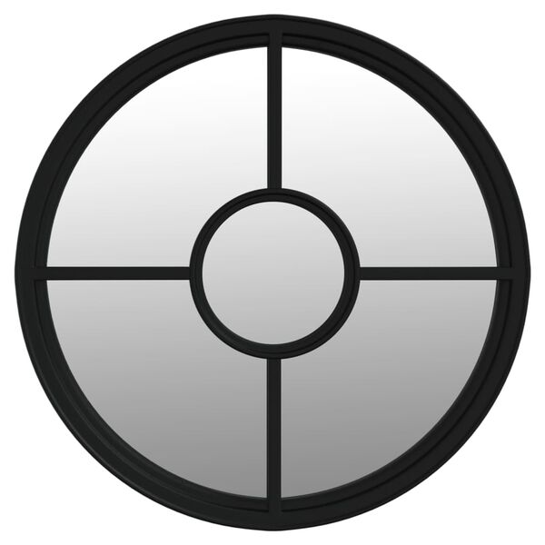 vidaXL Specchio Nero 60x4 cm Rotondo in Ferro per Uso Interno