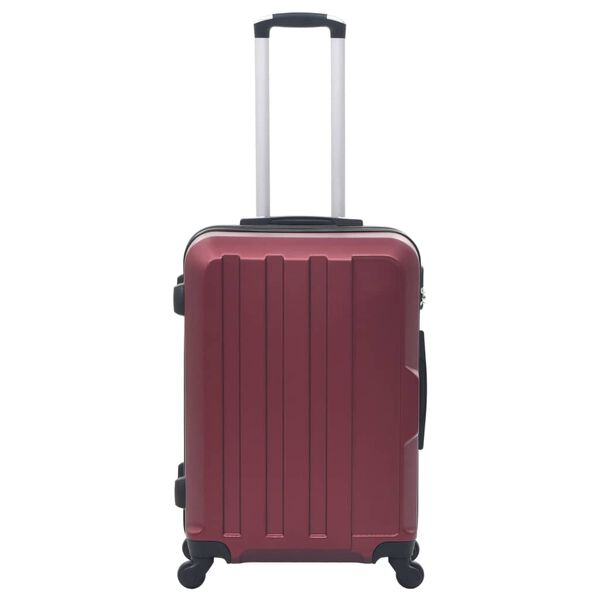 vidaXL Set Trolley a Custodia Rigida 3 pz Rosso Vino in ABS