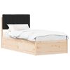 vidaXL Letto con Testiera Rivestita Nero 90 x 200 cm Pino massello