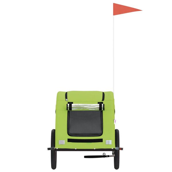 vidaXL Rimorchio da Bici per Animali Verde Oxford e Ferro