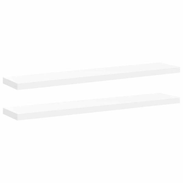 vidaXL Scaffali a Parete 2 pz Bianchi 120x23,5x3,8 cm in MDF