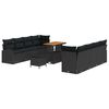 vidaXL Set Divano da Giardino 11 pz Nero polyrattan