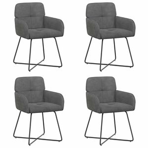 vidaXL Sedie da pranzo 4 pz Velluto Grigio Scuro 59 x 56,5 x 86 cm