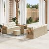 vidaXL Set Divano da Giardino con cuscino 10 pcs Beige e Crema