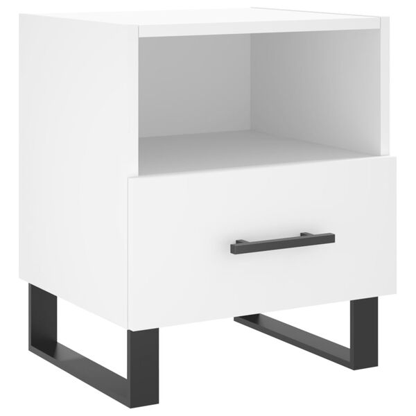 vidaXL Comodino Bianco 40x35x47,5 cm in Legno Multistrato