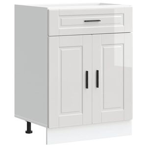 vidaXL Base da Cucina Porto Bianco Lucido in Legno Multistrato