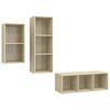 vidaXL Set Mobili TV 3 pz Rovere Sonoma in Legno Multistrato