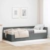 vidaXL Struttura Letto Angolare con Materasso 2 pcs Grigio Tessuto