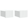 vidaXL Mobiletto da notte a muro 2 pcs Bianco 33 x 34,5 x 24 cm