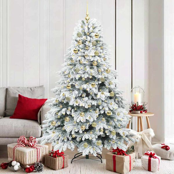 vidaXL Albero di Natale artificiale con 300 LED Bianco 180 cm PE e PVC