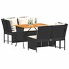 vidaXL Set Divani da Giardino 3 pz con Cuscini in Polyrattan Nero