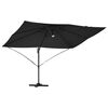 vidaXL Parasol Roma a braccio Nero e Nero 352 x 251 x 265 cm