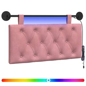 vidaXL Testiera sospesa Con luce LED Rosa Velluto