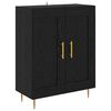 vidaXL Credenza Rovere Nero 69,5 x 34 x 180 cm Legno multistrato