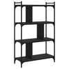 vidaXL Libreria Nera 4 Ripiani 76x32x123 cm Legno Multistrato
