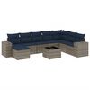vidaXL Set Divani da Giardino 9 pz con Cuscini Grigio in Polyrattan