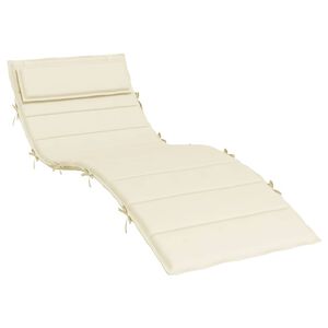vidaXL Cuscino per Lettino Crema 180x60x4 cm in Tessuto Oxford