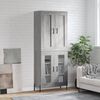 vidaXL Credenza Grigio Sonoma 69,5x34x180 cm in Legno Multistrato