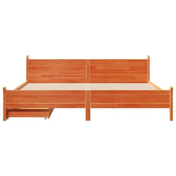 vidaXL Letto senza Materasso Marrone Cera 200x200 cm in Legno di Pino