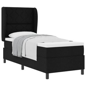 vidaXL Letto a molle con materasso Nero 80 x 200 cm Tessuto