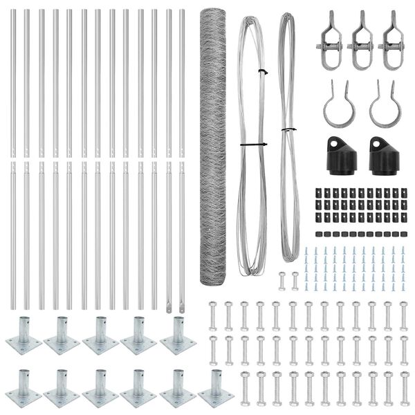 vidaXL Palo della recinzione Argento 25 x 1,4 m (rete 50 mm) Acciaio