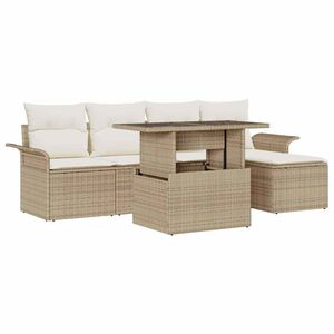vidaXL Set Divano da Giardino 6 pz Beige