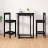 vidaXL Sedie da Bar 2 pz Nere 40x41,5x112 cm Legno Massello di Pino