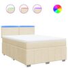 vidaXL Giroletto a Molle con Materasso Crema 140x200 cm in Tessuto