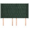 vidaXL Testiera ad Orecchio Verde Scuro 147x23x118/128cm in Velluto