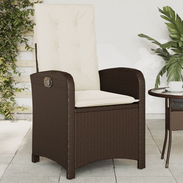 vidaXL Sedie Reclinabili Giardino 2pz con Cuscini Marrone Polyrattan